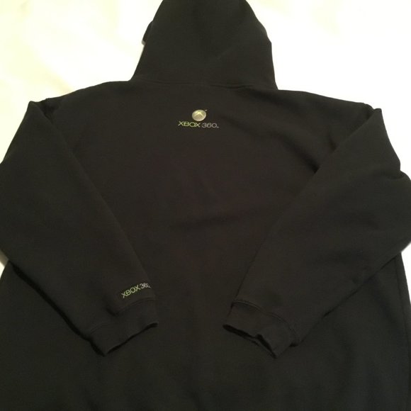 VTG Mountain Dew + XBOX 360 Black Green Embroidered Sweatshirt Hoodie Size XXL - Picture 7 of 8